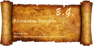 Birnbaum Gordon névjegykártya